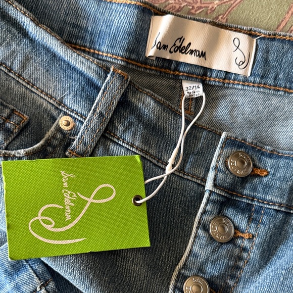 Sam Edelman High Rise Wide Leg Blue Jeans - Picture 3 of 4